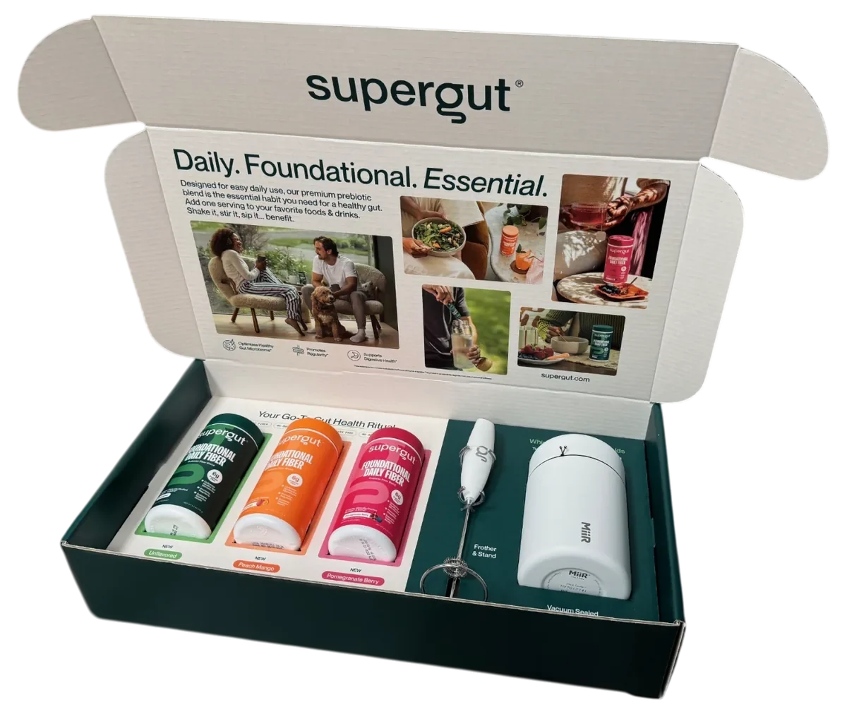Printed influencer kit box with die-cut tray and lid graphics