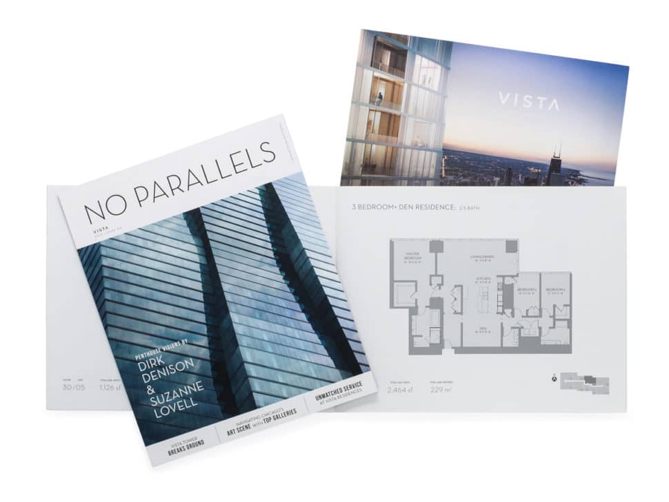 Custom printed floorplan for Vista featuring full-color layout and detailed architectural design for real estate use