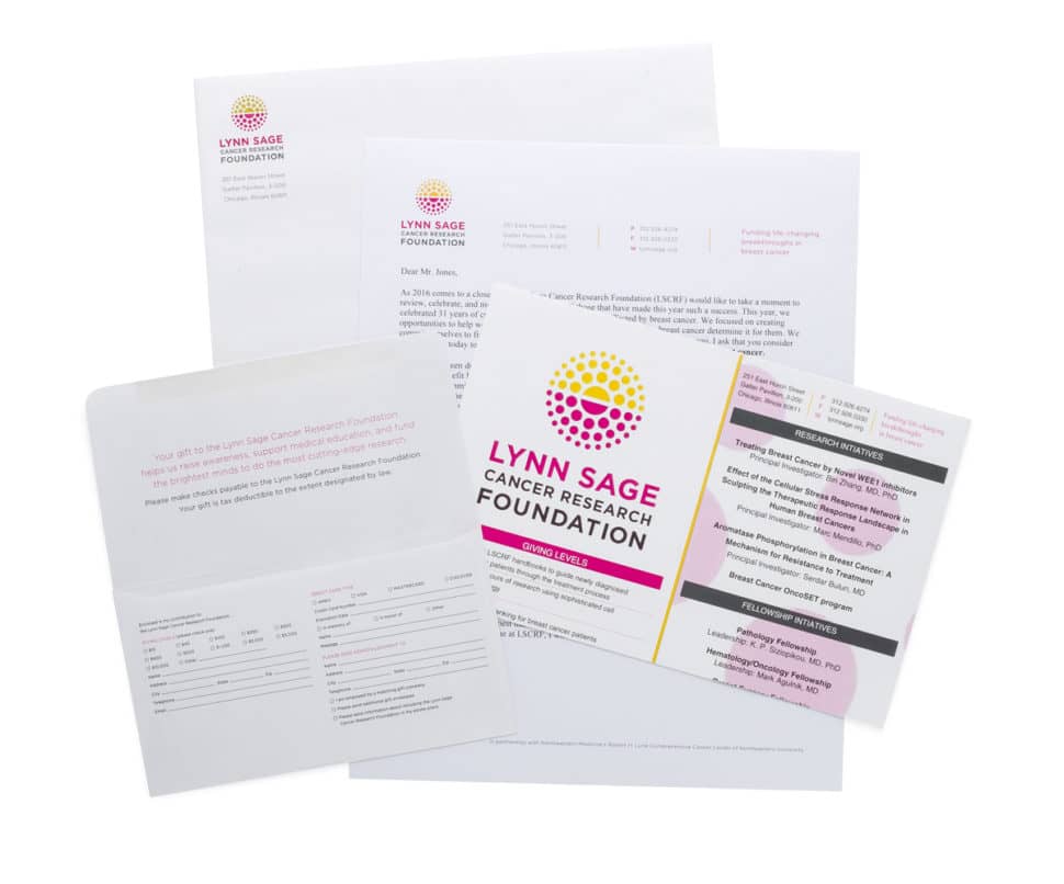 Appeal-Mailing-1 Custom printed appeal mailing for Lynn Sage featuring personalized content and clean design for nonprofit fundraising
