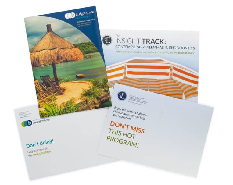 Custom self mailer for AAE used for direct mail marketing and recipient engagement