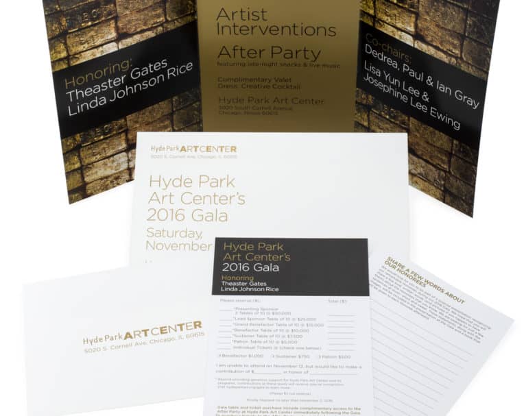 Custom gala invitation package for Hyde Park used for event promotion and attendee engagement