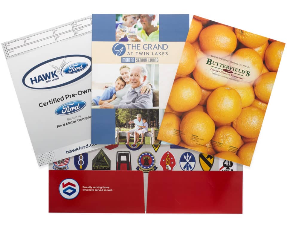 Pocket-Folders Custom pocket folders used for organizing materials and professional presentation
