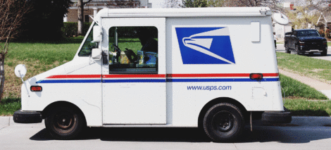A postal delivery truck illustration