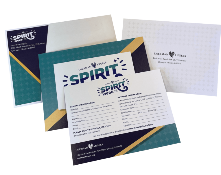 Custom gala invitation for Imerman Angels used for event promotion and attendee engagement