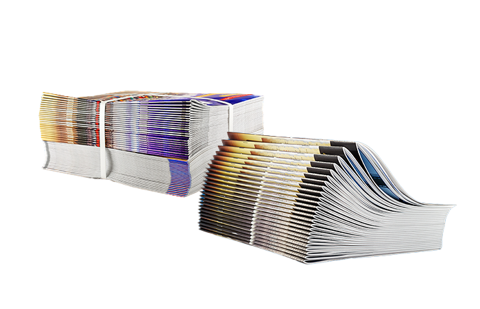 Secondary-Magazines Stack of printed magazines