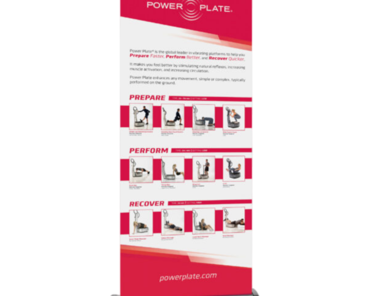 Custom banner for Power Plate used for event signage and brand promotion