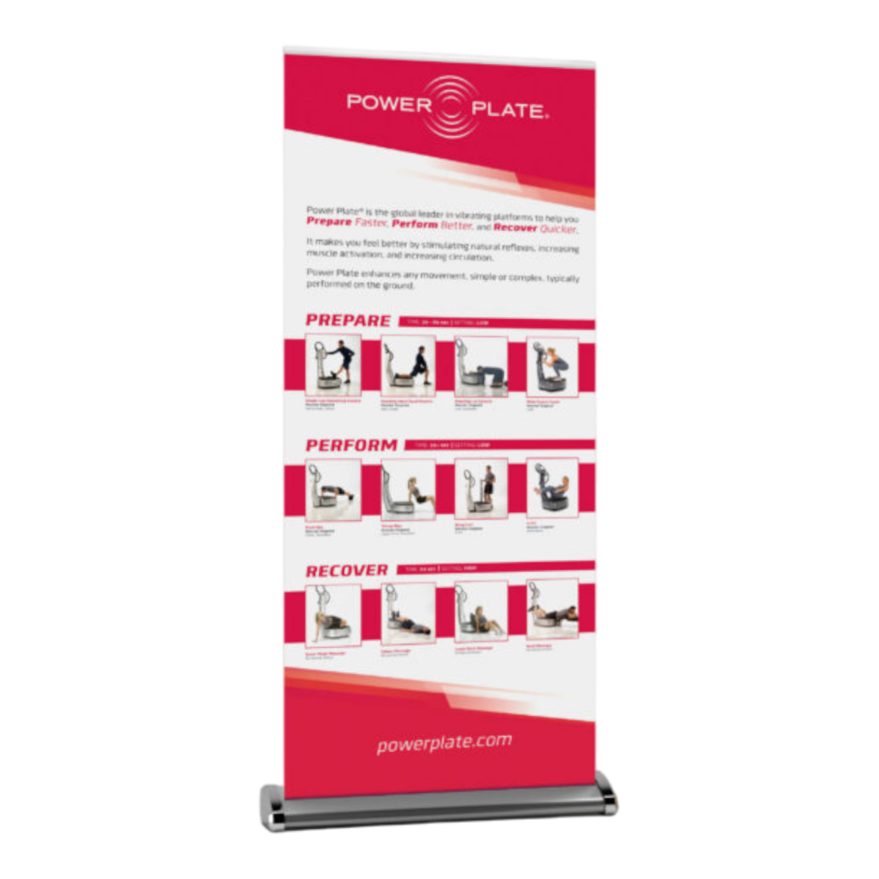 Custom banner for Power Plate used for event signage and brand promotion