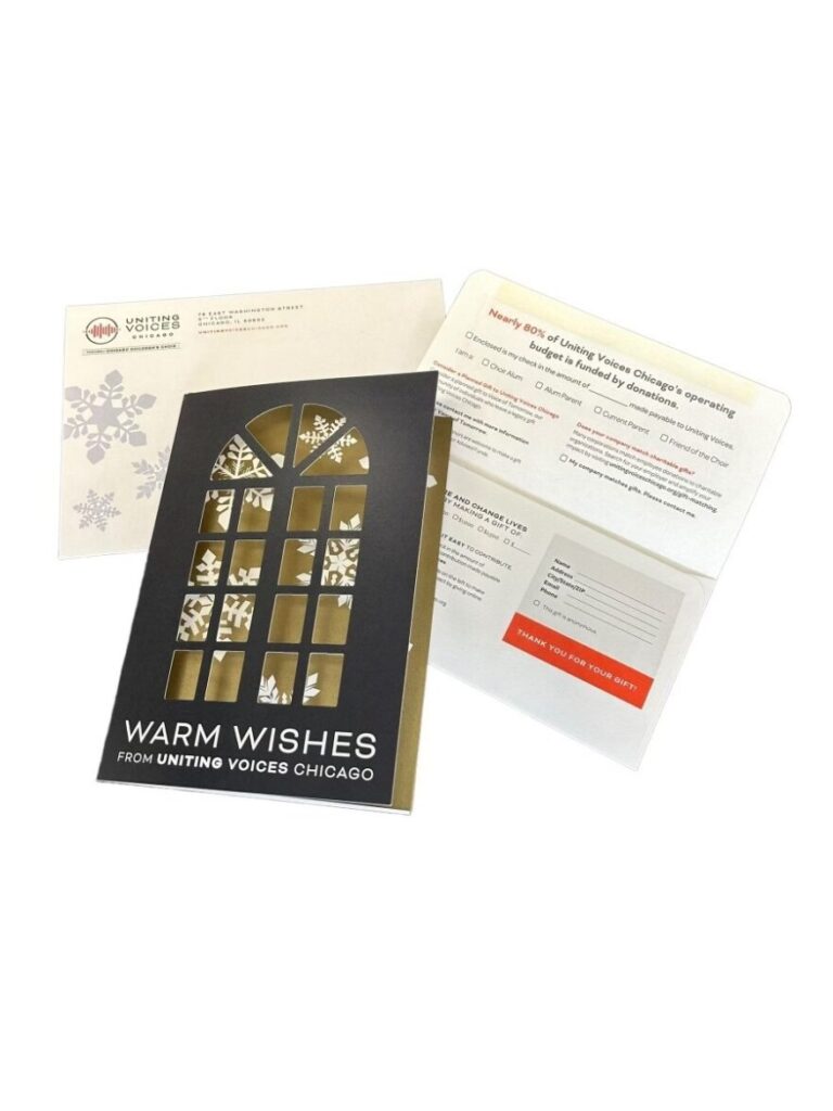 Custom holiday card used for corporate outreach and seasonal client engagement
