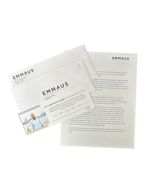 Emmaus Appeal 241057-Photoroom Custom fundraising appeal for Emmaus used for donor engagement and nonprofit direct mail campaigns