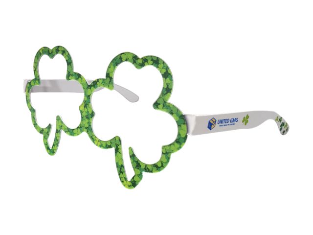 St-Patrick-s-Glasses Custom St. Patrick’s Day glasses with bright green color and branded print for festive promotions or holiday giveaways