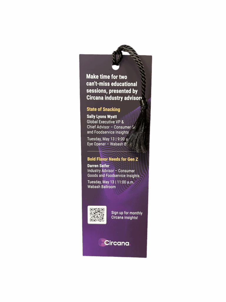 251062 Circana Bookmark-Photoroom Custom printed bookmark for Circana featuring full-color branding and clean layout for marketing and promotional use