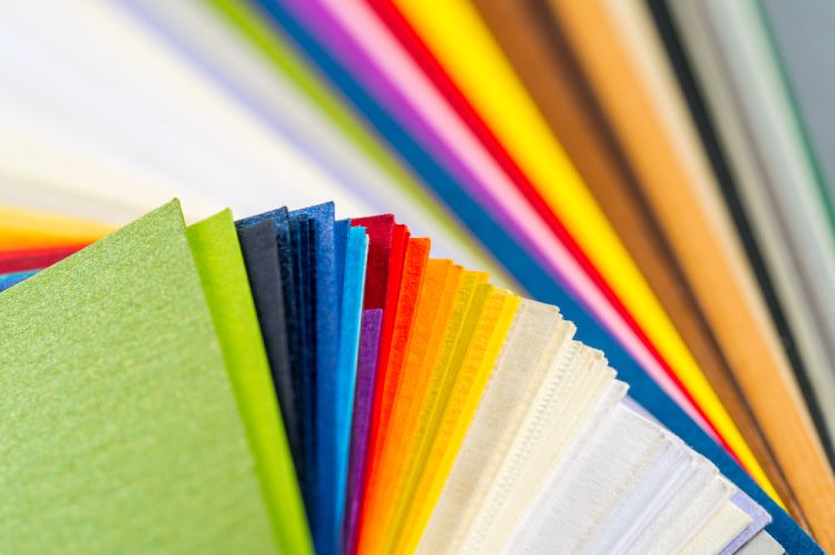 different colors of papers