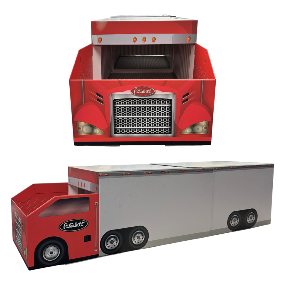 Semi truck box full-color custom printed interactive play structure for children