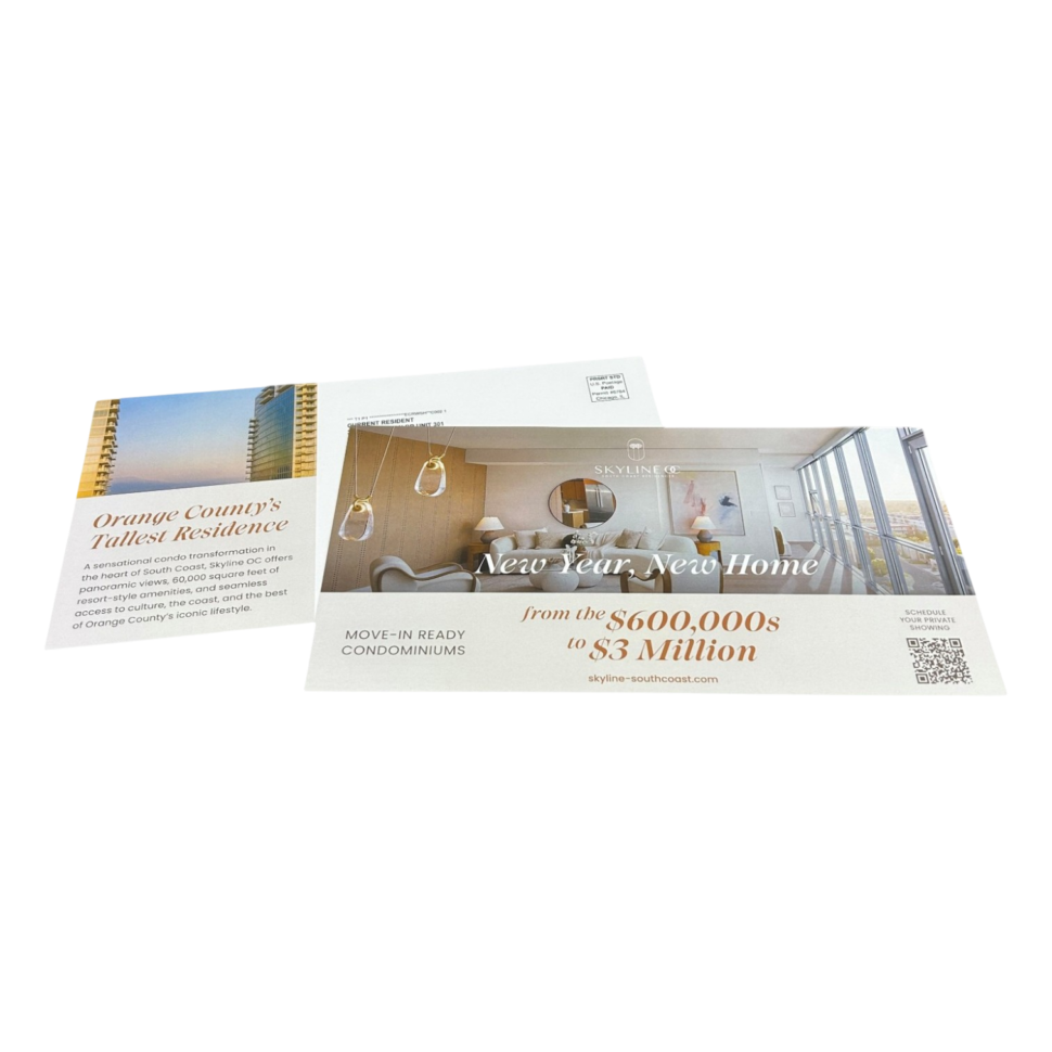 Custom postcard for Crescent Heights used for real estate marketing and audience engagement
